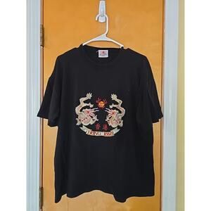 Lai See Shirts Embroidered Dragon T Shirt Mens Size Large Embroidered Dragons